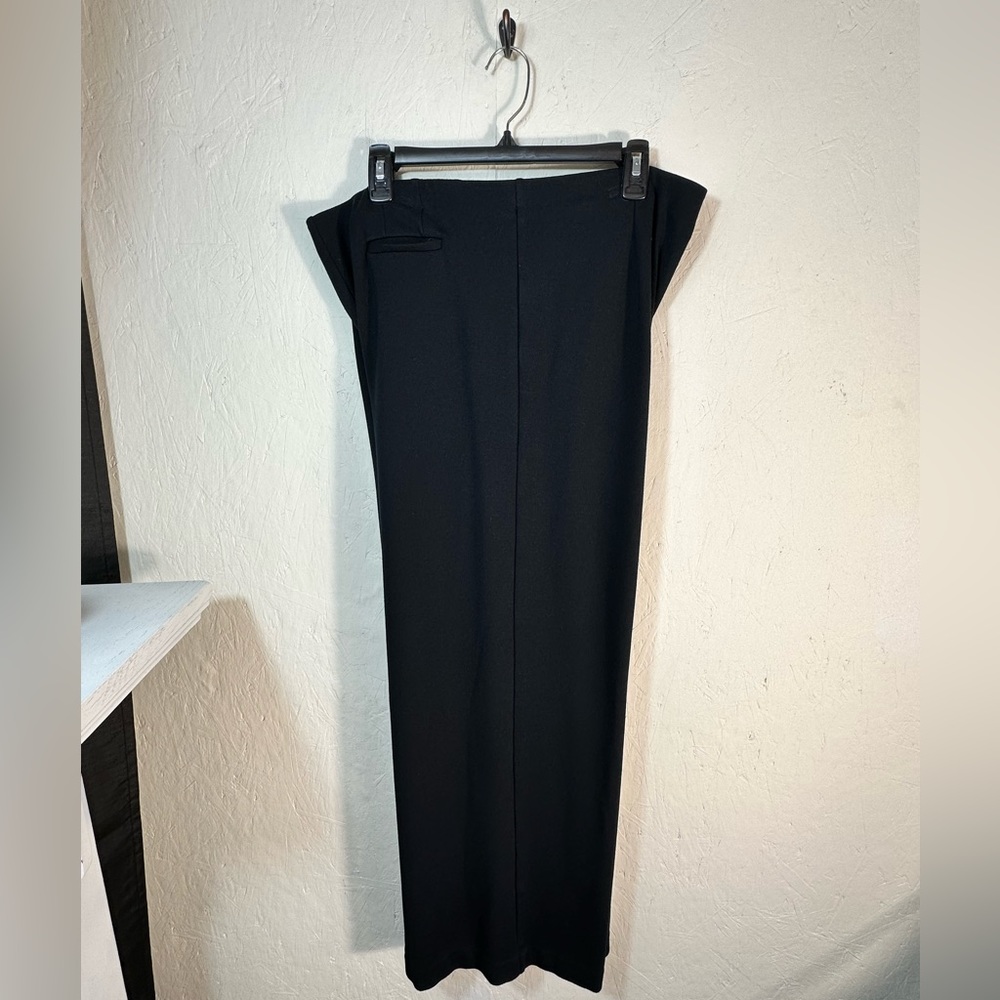 J.Jill pante black women's Large pull-on stretch wide leg front pockets elastic